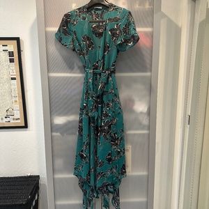 Dress Forum Los Angeles - Green Floral Wrap Dress - S
